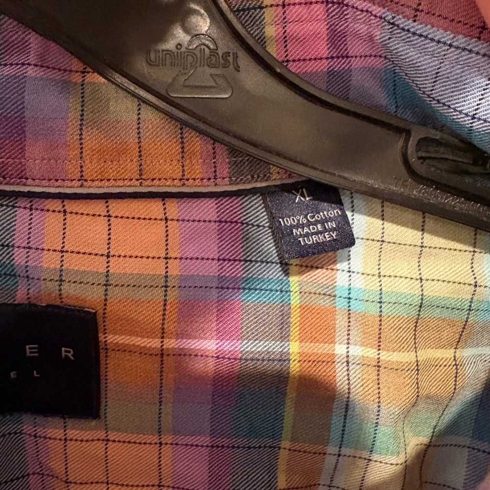 Calder Carmel Mens Limited Edition 1/200 Plaid Cotton Button Down Shirt XL Multi - Picture 7 of 7